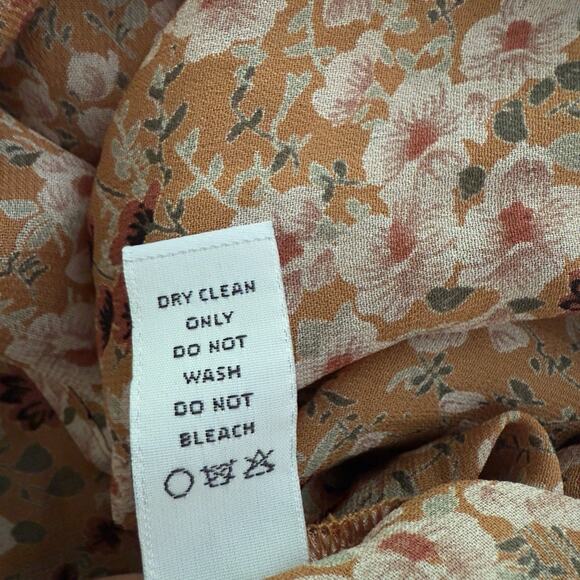 Christy Dawn Paloma Dress Rust Garden Floral Boho Maxi Peasant Prairie Size XS/S - Picture 11 of 14